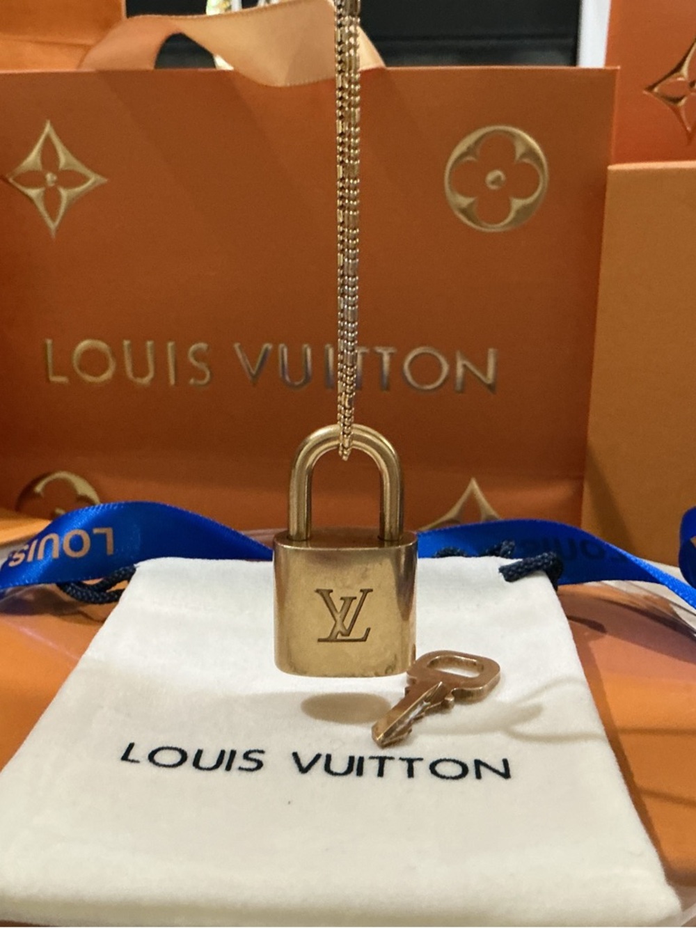 Louis Vuitton Gold Padlock with Matching Key can also be used as a necklace GWP - Picture 7 of 13